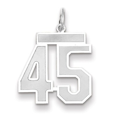 Number 45 Charm Medium Satin 14k white Gold WSM45, MPN: WSM45, 883957077512