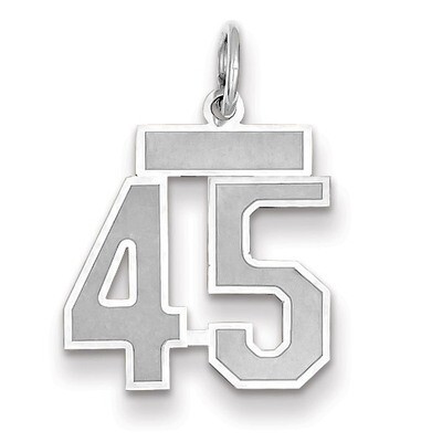 Number 45 Charm Small Satin 14k white Gold WSS45, MPN: WSS45, 883957071718