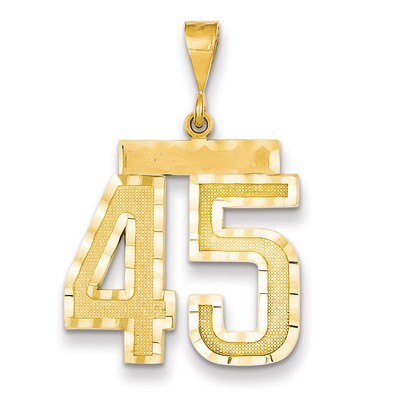 Number 45 Charm 14k Gold Large Diamond-cut LN45, MPN: LN45, 883957122366