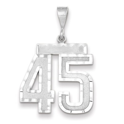 Number 45 Charm 14k white Gold Large Diamond -cut WLN45, MPN: WLN45, 883957124216