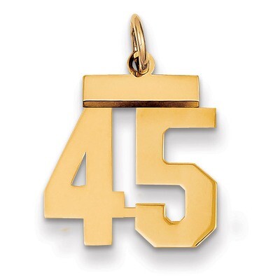 Number 45 Charm 14k Gold Small Polished LS45, MPN: LS45, 883957033648
