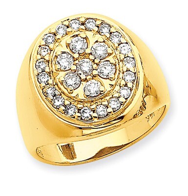 Fancy Polished Mens Diamond Ring Mounting 14k Gold X9425, MPN: X9425,