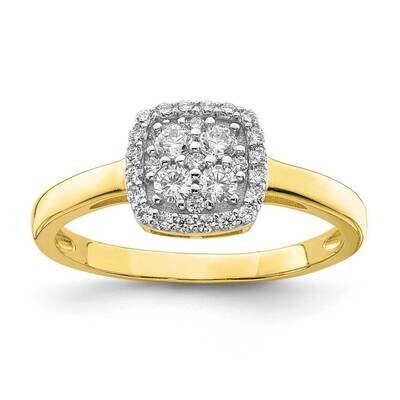 Square CZ Diamond Fancy Ring 10k Gold 10C1389, MPN: 10C1389, 883957740393