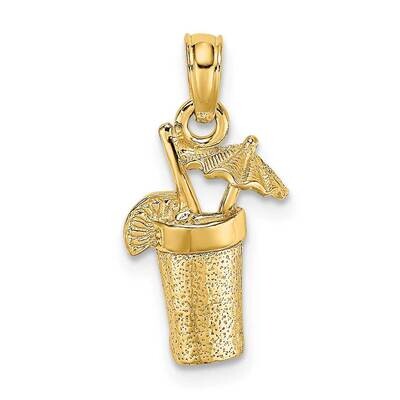 Cocktail Cocktail Drink with Umbrella Charm 14k Gold 2-D K7306, MPN: K7306, 637218107315