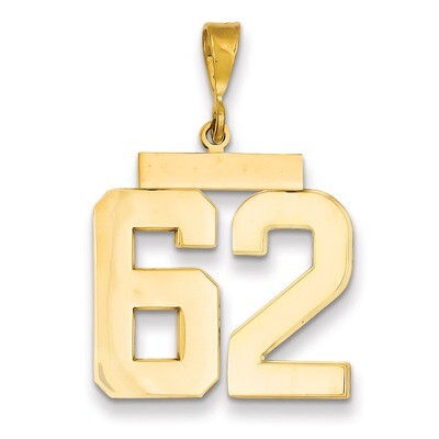Number 62 Charm 14k Gold Large Polished LP62, MPN: LP62, 883957067544