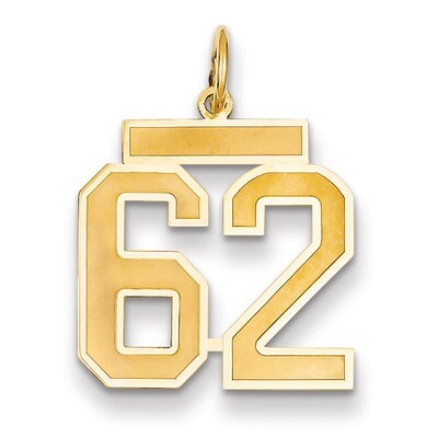 Number 62 Charm 14k Gold Medium Satin LSM62, MPN: LSM62, 883957074900