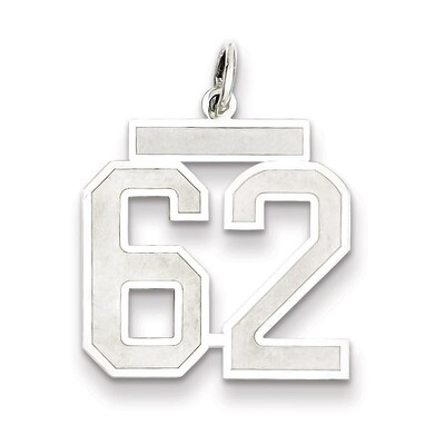 Pendant Number 62 Satin Sterling Silver Medium QPM62, MPN: QPM62, 883957127378