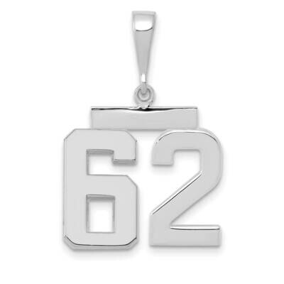 Number 62 Charm 14k White Gold Polished Medium WMP62, MPN: WMP62, 196904075685