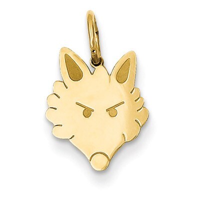 Fox Head Charm 14k Gold Polished YC632, MPN: YC632, 886774136233