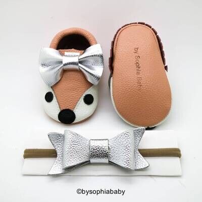 Baby Moccasins Baby Blush Pink Fox Moccasins Baby Leather Shoes Genuine Leather Moccs Toddler Mocca…