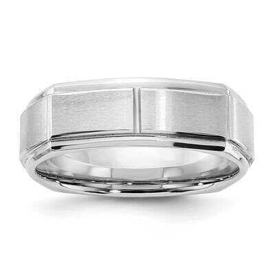 Cobalt Polished &amp; Brushed 7mm Squared Men&#39;s Ring RCM1009-CB-12.5