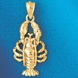 Dazzlers Jewelry Lobster Pendant Necklace Charm Bracelet in Yellow, White or Rose Gold 1048, MPN: D…