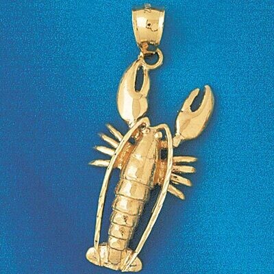 Dazzlers Jewelry Lobster Pendant Necklace Charm Bracelet in Yellow, White or Rose Gold 1034, MPN: D…