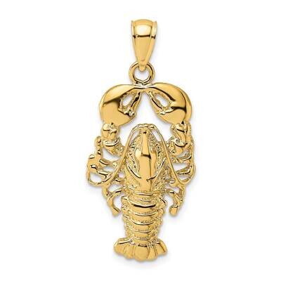 Textured Maine Lobster Charm 14k Gold 2-D K7727, MPN: K7727, 637218013012