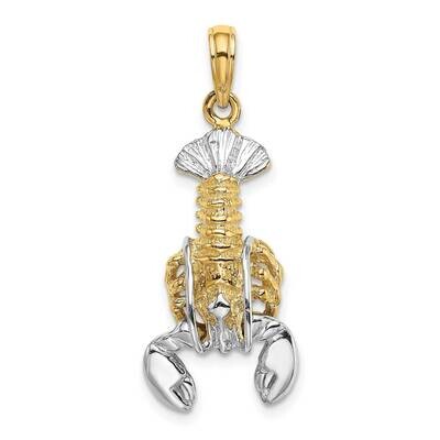 2-D Moveable Lobster Charm 14k Gold Rhodium K9243, MPN: K9243, 637218088348