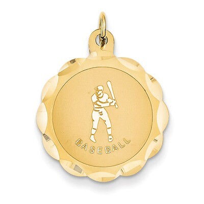 Baseball Disc Charm 14k Gold XAC406, MPN: XAC406, 886774122366