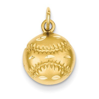 Baseball Charm 14k Gold C575, MPN: C575, 883957861265