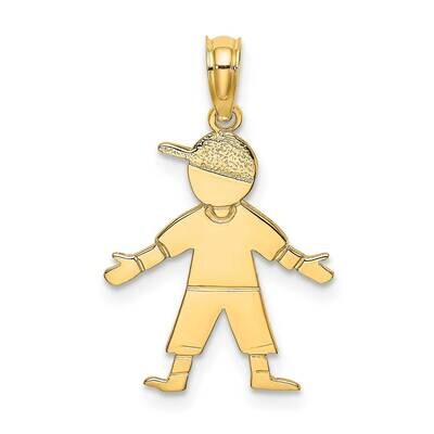 Boy with Baseball Cap Charm 14k Gold K8935, MPN: K8935, 637218031191