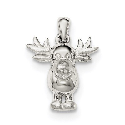 Satin Moose Pendant Sterling Silver Polished QC8560, MPN: QC8560, 191101367731