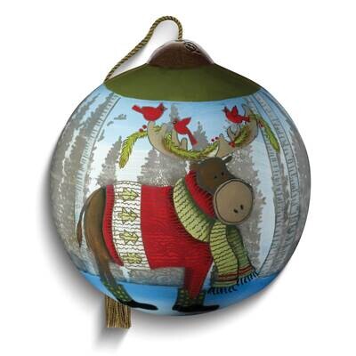 Neqwa Art Moose With Cardinals On Antlers Ornament GM25348, MPN: GM25348, 842181118187