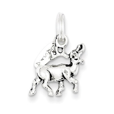 Alaska Moose Charm Antiqued Sterling Silver QC6357, MPN: QC6357, 883957915876