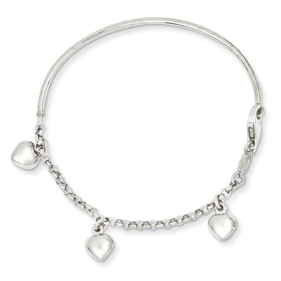 Dangle Heart Baby Bracelet 14k White Gold Polished BID91-6, MPN: BID91-6, 886774365824