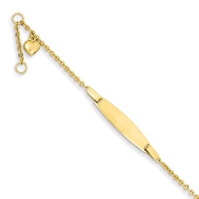 Heart &amp; .5in ext. Baby ID Bracelet 14k Gold Polished BID87-4.5, MPN: BID87-4.5, 886774365787
