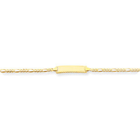 Figaro Link Baby Child ID Bracelet 14k Gold Engravable DCID87-6, MPN: DCID87-6, 886774342351