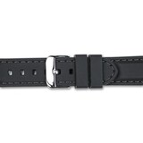 24mm Black Silicone with Black Stitch Watch Band  BA405-24, MPN: BA405-24,