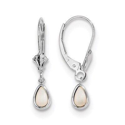 6x4mm Opal October Earrings 14k white Gold XBE286, MPN: XBE286, 191101433672