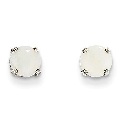 5mm Opal Stud Earrings 14k White Gold XBE141, MPN: XBE141, 883957217239