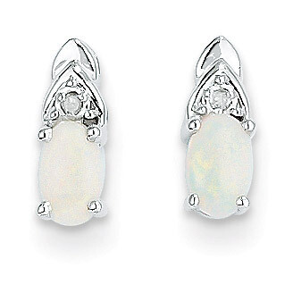 Opal Diamond Earring 14k White Gold Genuine XBS252, MPN: XBS252, 883957413662