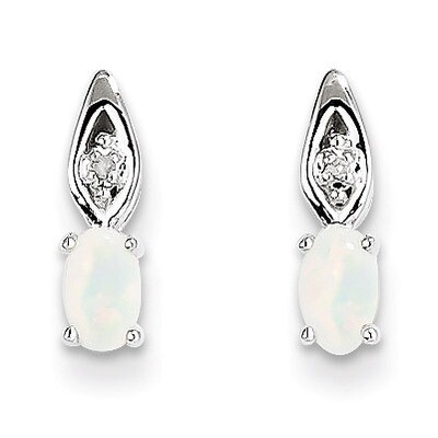 Opal Diamond Earring 14k White Gold Genuine XBS324, MPN: XBS324, 883957531632