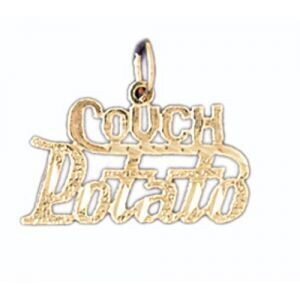 Dazzlers Jewelry Couch Potato Pendant Necklace Charm Bracelet in Yellow, White or Rose Gold 10557, …