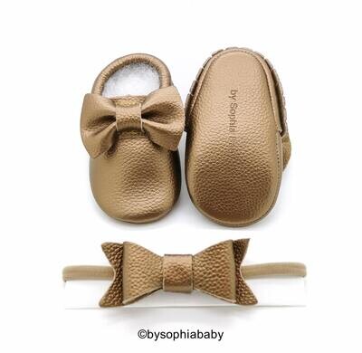 Baby Dark Gold Moccasins Baby Gold Moccasins Baby Leather Shoes Genuine Leather Moccs Toddler Mocca…