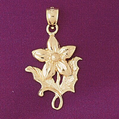 Dazzlers Jewelry Flower Rose Pendant Necklace Charm Bracelet in Yellow, White or Rose Gold 6693, MP…