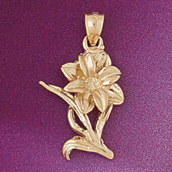 Dazzlers Jewelry Flower Rose Pendant Necklace Charm Bracelet in Yellow, White or Rose Gold 6696, MP…