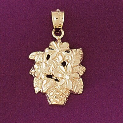 Dazzlers Jewelry Flower Rose Pendant Necklace Charm Bracelet in Yellow, White or Rose Gold 6690, MP…