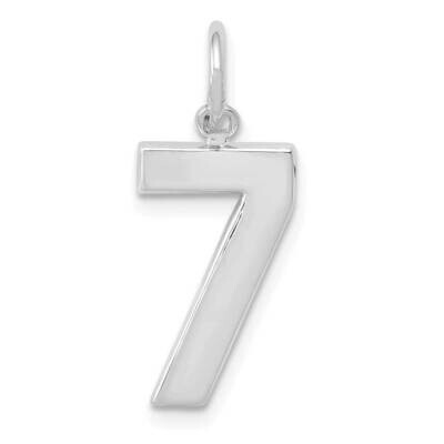 Casted Medium Polished Number 7 Charm 14k White Gold WMP07, MPN: WMP07, 196904073025