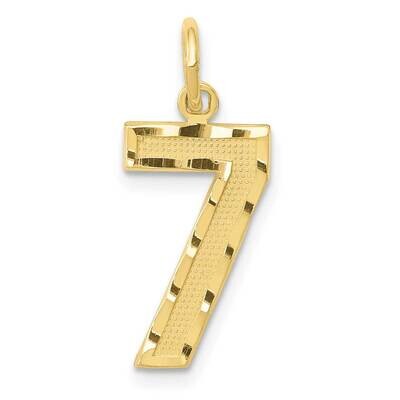 Diamond-Cut Number 7 Charm 10k Gold Casted Medium 10MN07, MPN: 10MN07,