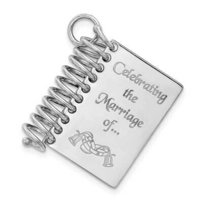 Personalizable Wedding Book Charm Sterling Silver Rhodium-plated QC7184, MPN: QC7184, 883957354835