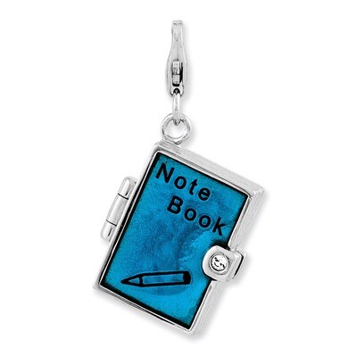 3-D Note Book Charm Sterling Silver Enameled QCC874 by Amore La Vita, MPN: QCC874, 886774235851