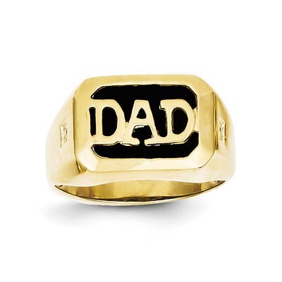 Men&#39;s Diamond and Black Onyx DAD Ring 10k Gold 10X152, MPN: 10X152, 883957393384