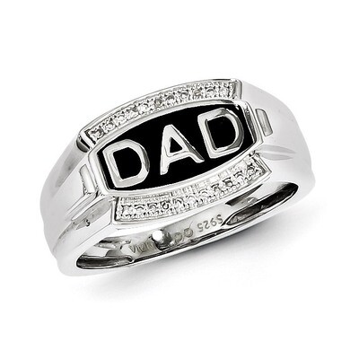 Diamond Men&#39;s DAD Ring Sterling Silver Rhodium-plated QR5106-10, MPN: QR5106-10, 886774565613