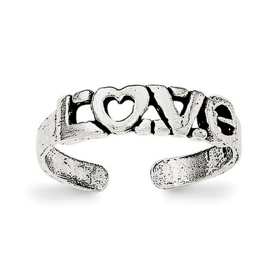 LOVE Toe Ring Sterling Silver Antiqued QR6049, MPN: QR6049, 883957605845