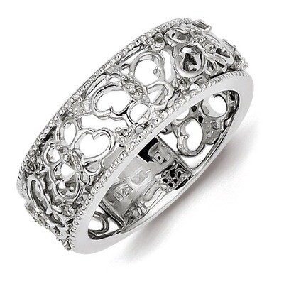 Fashion Ring Sterling Silver Diamond QR4688, MPN: QR4688, 883957407487