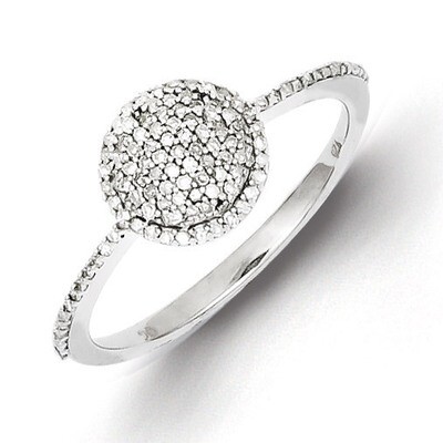 Round Ring Sterling Silver Diamond QR4733, MPN: QR4733, 883957366555