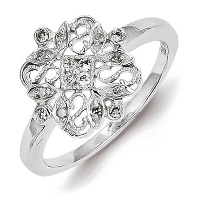 Fashion Ring Sterling Silver Diamond QR4685, MPN: QR4685, 883957465241