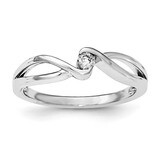 Diamond Ring Sterling Silver Rhodium Polished QR6431, MPN: QR6431,