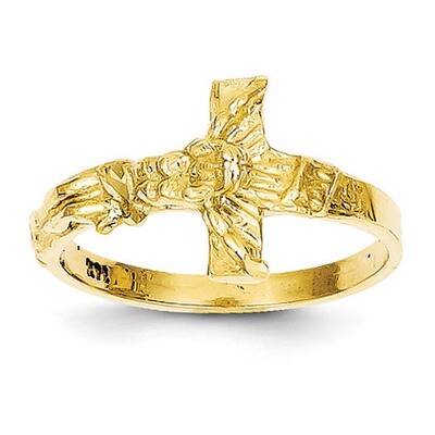 Diamond-cut Crucifix Ring 14k Gold K3968, MPN: K3968, 886774250427